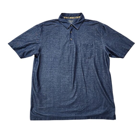 Pendleton Mens XXL‎ Blue Polo Shirt With Pocket & Aztec Collar Trim READ - Picture 8 of 8